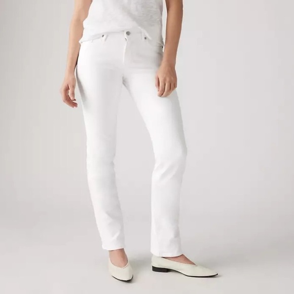 Levi's White Classic Straight Leg Jeans Women's Size 27 Denim Pants - Picture 1 of 9